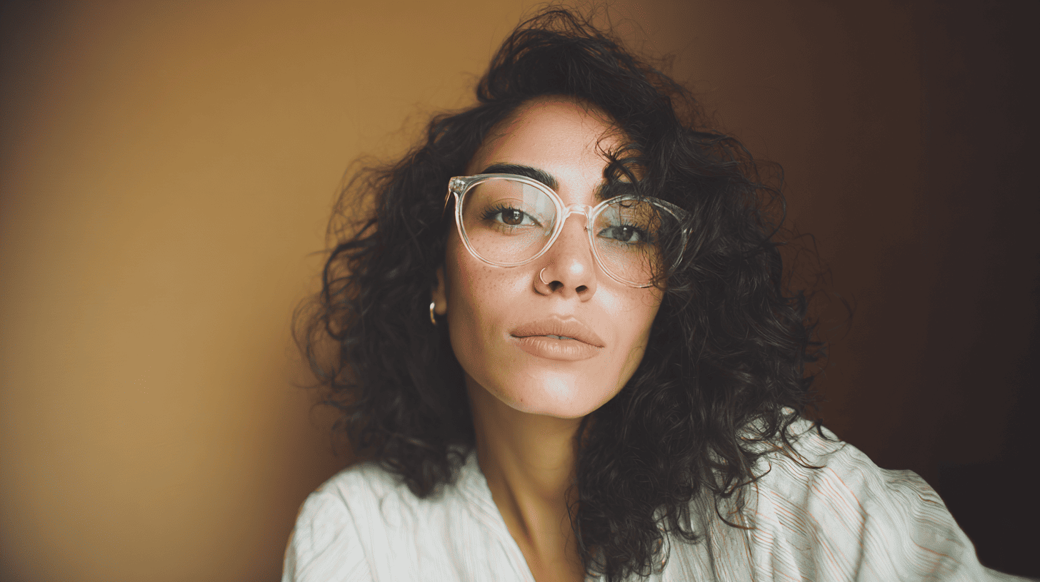 Mulher com óculos receituário